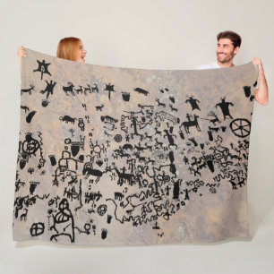 News Paper Rock Petroglyphs Fleece Blanket
