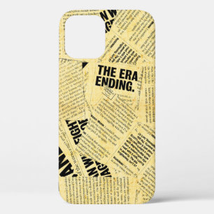 News paper text with old paper iPhone 12 case