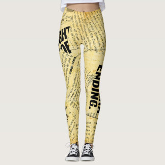 News paper text with old paper leggings