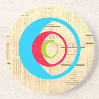 news print sandstone coaster