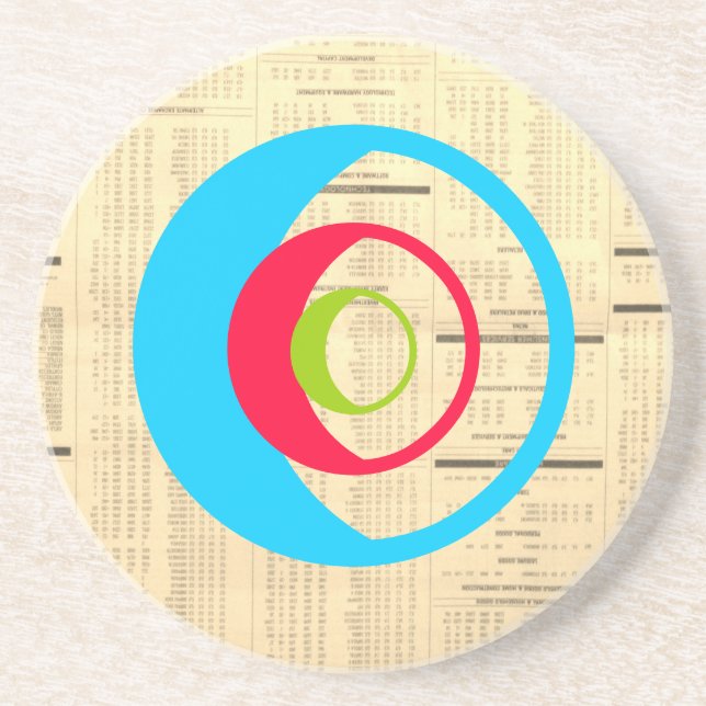 news print sandstone coaster (Front)