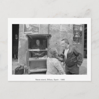 News stand, Bilbao, Spain, 1985. Postcard