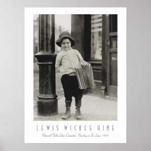 Newsboy in St. Louis by Lewis Wickes Hine Poster