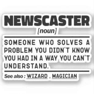 Newscaster Noun Definition TV Employee Sarcasm