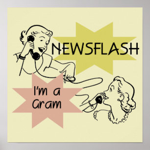 Newsflash I'm a Gram T-shirts and Gifts Poster