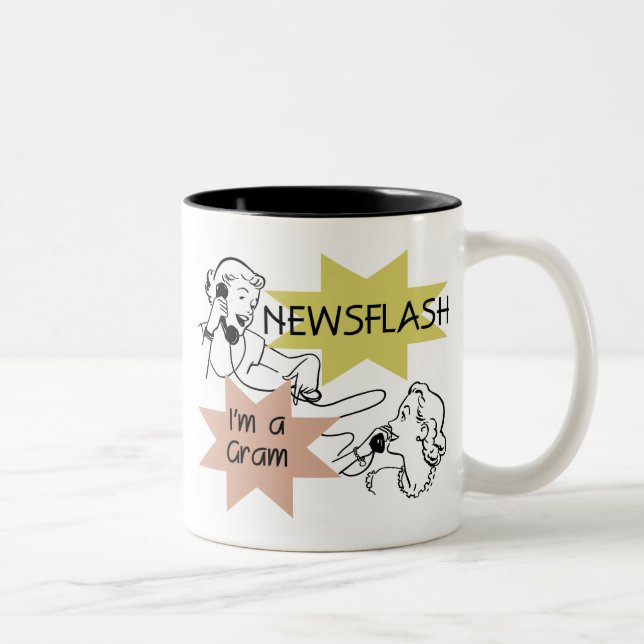 Newsflash I'm a Gram T-shirts and Gifts Two-Tone Coffee Mug (Right)