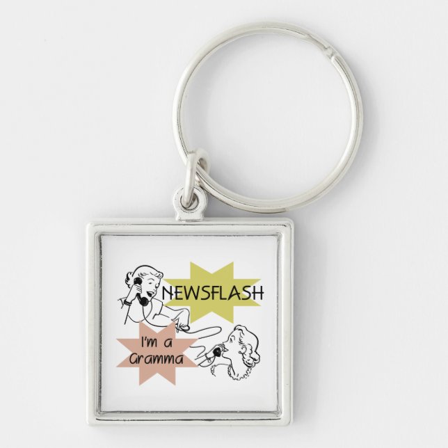 Newsflash I'm a Gramma T-shirts and Gifts Key Ring (Front)