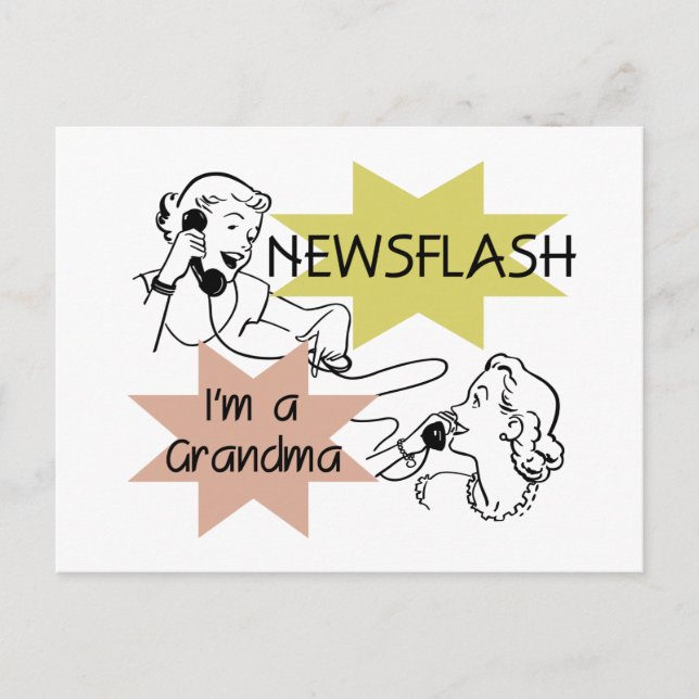 Newsflash I'm a Grandma T-shirts and Gifts Postcard (Front)