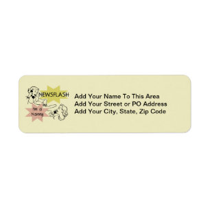 Newsflash I'm a Nanny T-shirts and Gifts Return Address Label