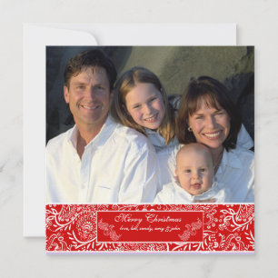 Newsletter on Back Red Love Birds Christmas Card