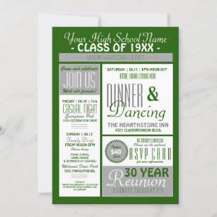 Newsletter Style High School Reunion Invitation