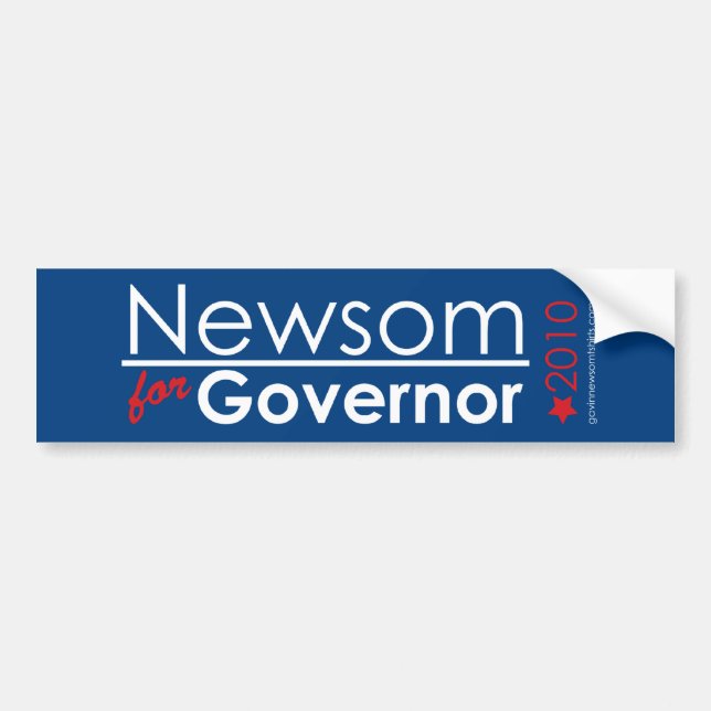 Newsom For Governor Bumper Sticker (Front)