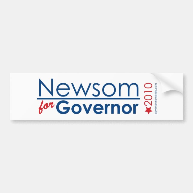 Newsom For Governor Bumper Sticker (Front)