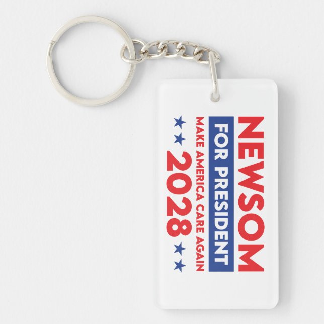 Newsom For President 2028 Keychain (Front)