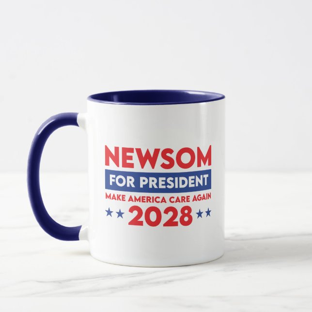 Newsom For President Make America Care Again 2028 Mug (Left)