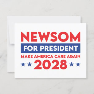 Newsom For President Make America Care Again 2028 Postcard