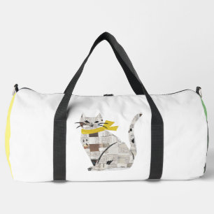 newspapar cat duffle bag