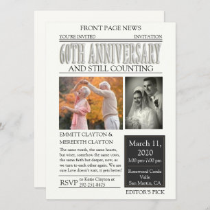 Newspaper 60th Anniversary Celebration Invitation