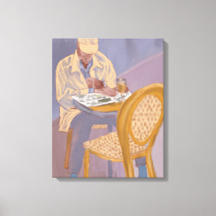 Newspaper and Drinks Canvas Print