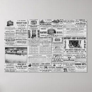 Newspaper antique poster