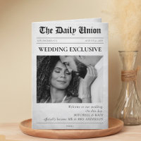 Newspaper Article Folded Wedding Program