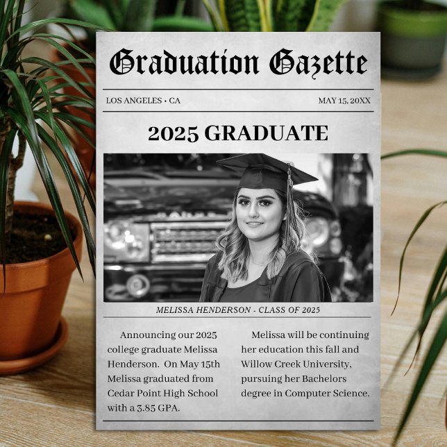 Newspaper Article Graduation Announcement (Newspaper Article Graduation Announcement
)