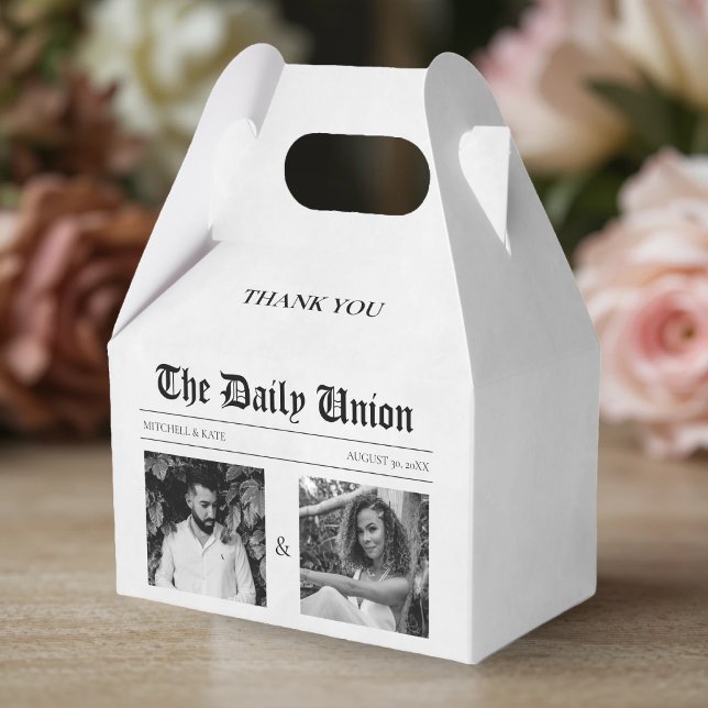Newspaper Article Wedding Favour Box (Newspaper Article Wedding Favor Boxes
)