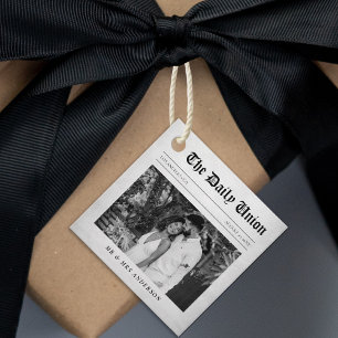 Newspaper Article Wedding Favour Tags