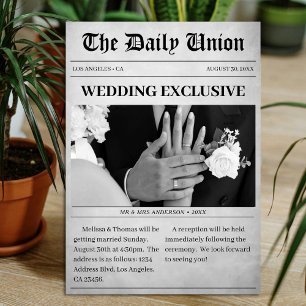 Newspaper Article Wedding Invitation