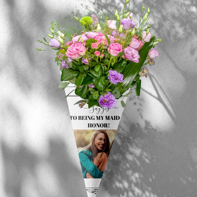 Newspaper Bridesmaid Bouquet Proposal Retro  Wrapping Paper (Newspaper Bridesmaid Bouquet Proposal Retro Wrapping Paper)