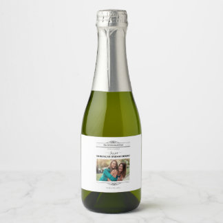 Newspaper Bridesmaid Proposal Retro Script Font Sparkling Wine Label
