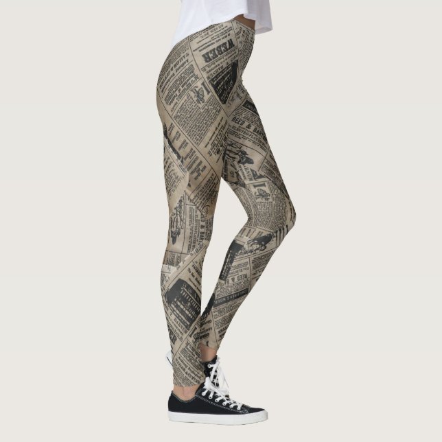 Newspaper - Brown Leggings (Right)