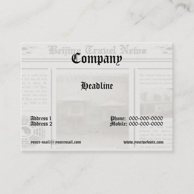 Newspaper Business Card (Front)