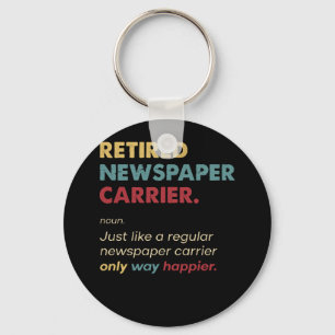 Newspaper Carrier - Retired Retro Definition Desig Key Ring