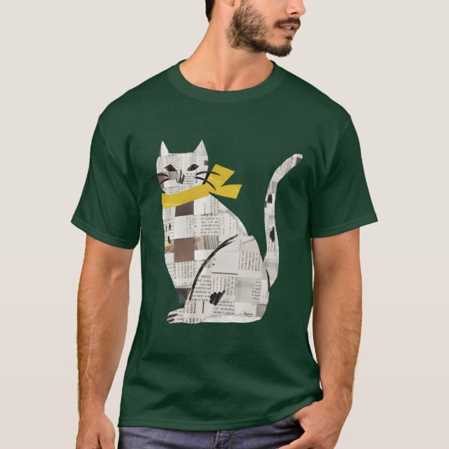 Newspaper cat boy T-Shirt (Front)