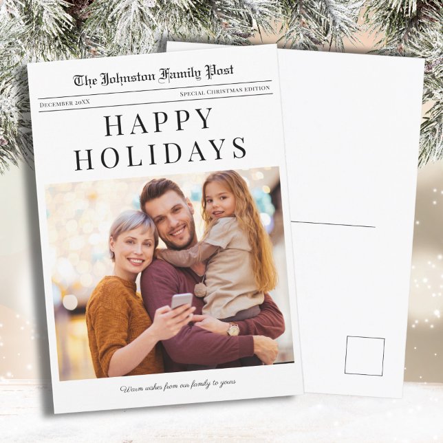 Newspaper Christmas Holiday Card with photo (Creator Uploaded)