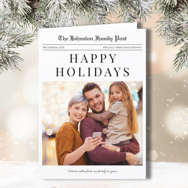 Newspaper Christmas Holiday Card with photo (Creator Uploaded)