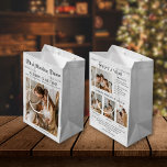 Newspaper Christmas Newsletter Photo Collage  Medium Gift Bag<br><div class="desc">Celebrate the year's highlights with our unique Year-in-Review Christmas Gift Bag, designed to look like a classic newspaper! This one-of-a-kind gift bag turns your annual holiday wrapping into a personalised keepsake, perfect for families who want to share their most memorable moments, milestones, and joyful events in a fun and thoughtful...</div>