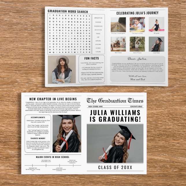 Newspaper Class Of 2025 Graduation Photo Prop Card (Newspaper Class Of 2024 Graduation Photo Prop Card)