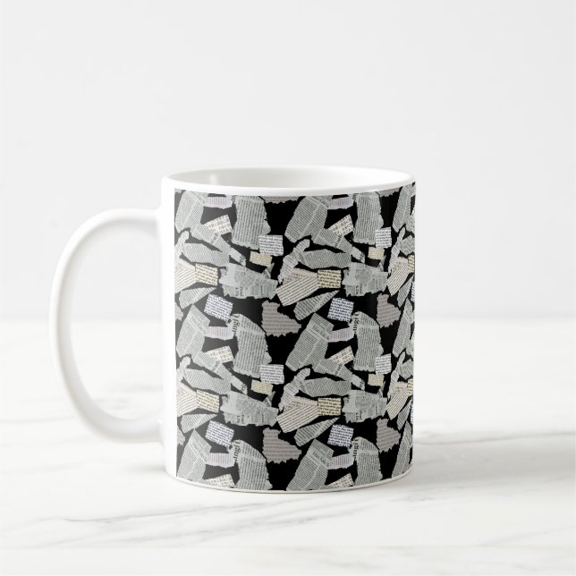 Newspaper Cutting Pattern 01x4.b Coffee Mug (Left)