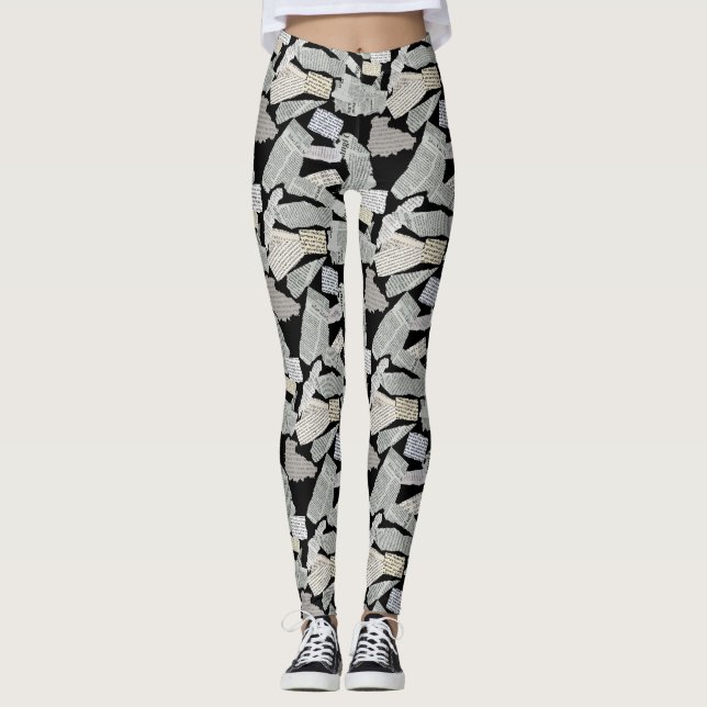 Newspaper Cutting Pattern 01x4.b Leggings (Front)