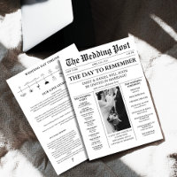 Newspaper details timeline photo wedding