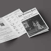Newspaper Details Timeline QR All in One Wedding