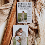Newspaper Engagement Announcement Save the Date<br><div class="desc">Extra! Extra! Share your wonderful engagement news with this newspaper engagement announcement card. Edit with your proposal details and add your own engagement photos.</div>