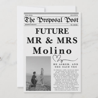 Newspaper Engagement Announcement Templ Invitation