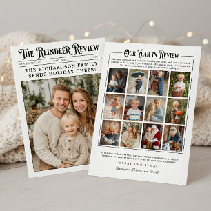 Newspaper Family Year in Review Photo Christmas Holiday Card