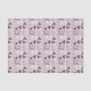 Newspaper Floral Butterfly Tissue Paper