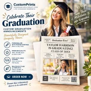 Newspaper Front Page Class of 2027 Bold   Invitation