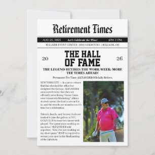 Newspaper Golf Retirement Party Invitation