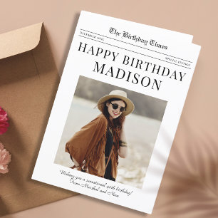 Newspaper Happy Birthday greeting card